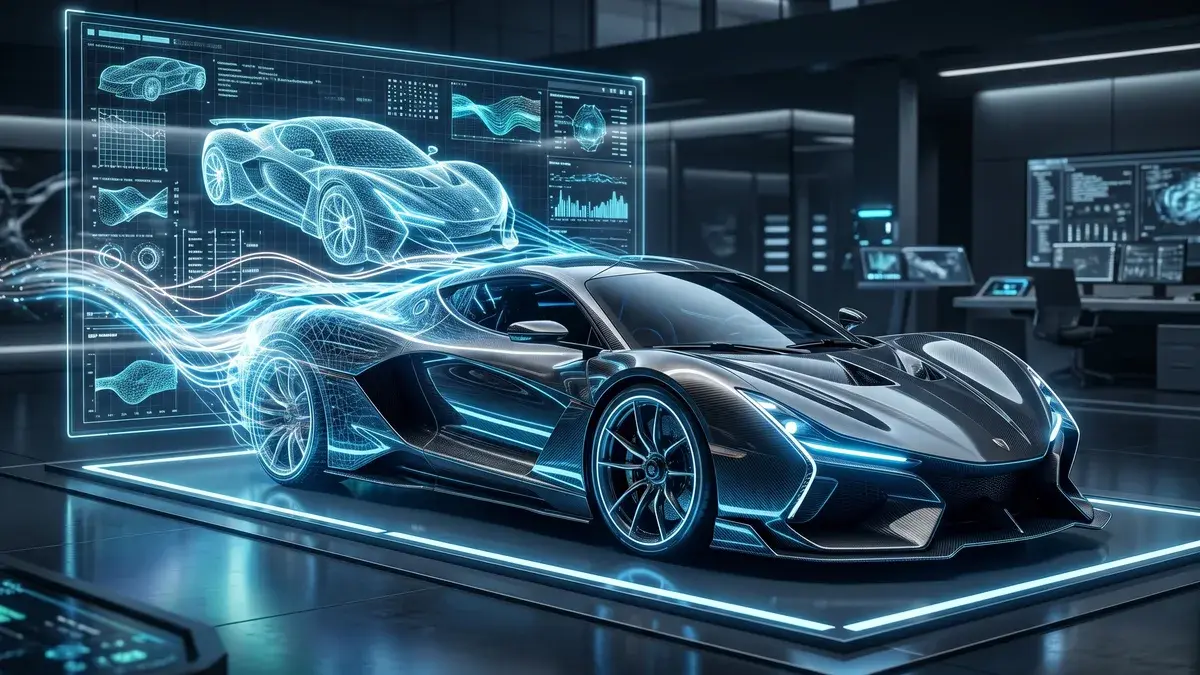 AI-designed automotive concept with digital visualization tools